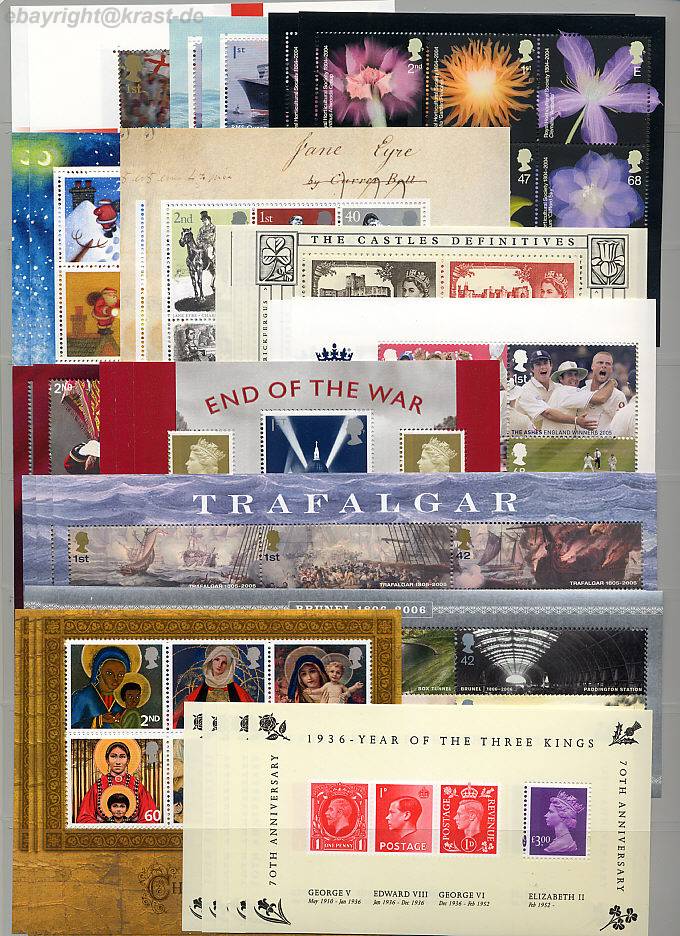GB - LOT OF 88 MODERN M/NH MINISHEETS - FACE: £ 245